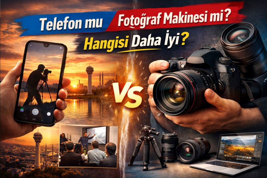 Telefon mu fotoğraf makinesi mi karşılaştırması, profesyonel fotoğrafçılık eğitimi